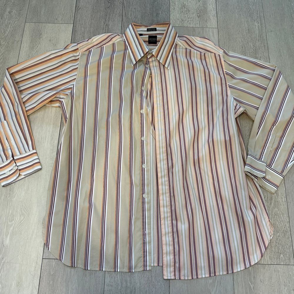 ACORN by Bob Goldfeder 90s‎ style stripes orange beige western Italy size xl